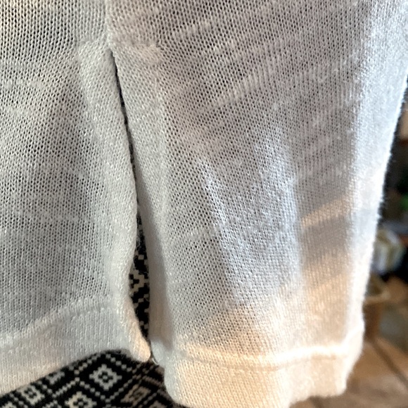 White, Lace detailed, Henley Style Shirt. Size Small. - Picture 6 of 8